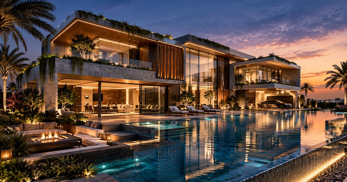 رؤية عمارة المستقبل لعام 2027: التكامل المعماري الشامل للفلل الفاخرة
